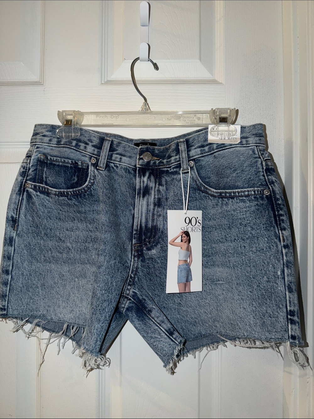 Nine West Acid Wash Blue High-Rise Jean Shorts